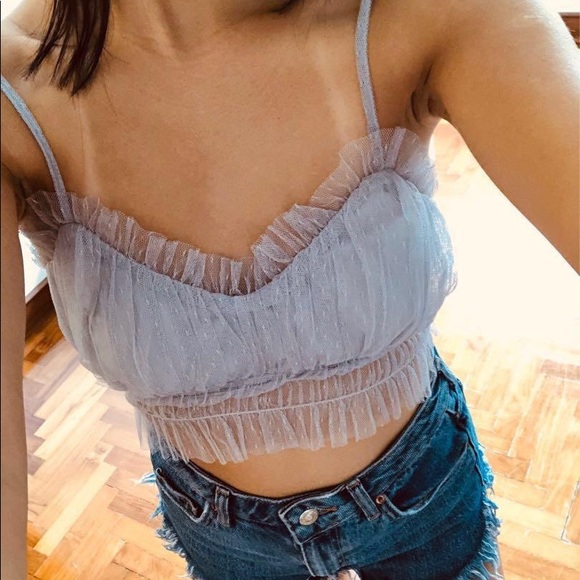 Topshop Lace Mesh Crop Top - Picture 5 of 5